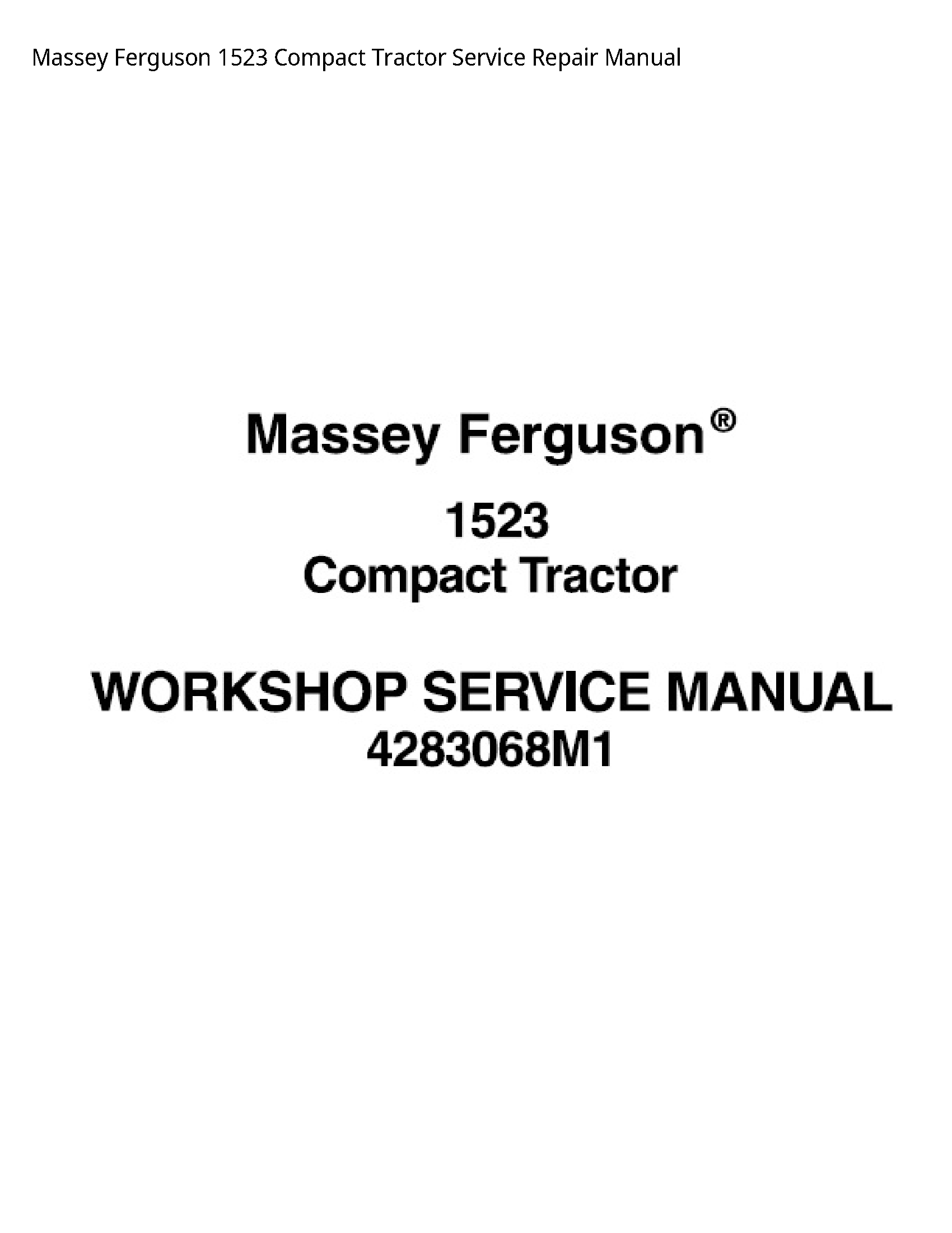 Massey Ferguson 1523 Compact Tractor manual