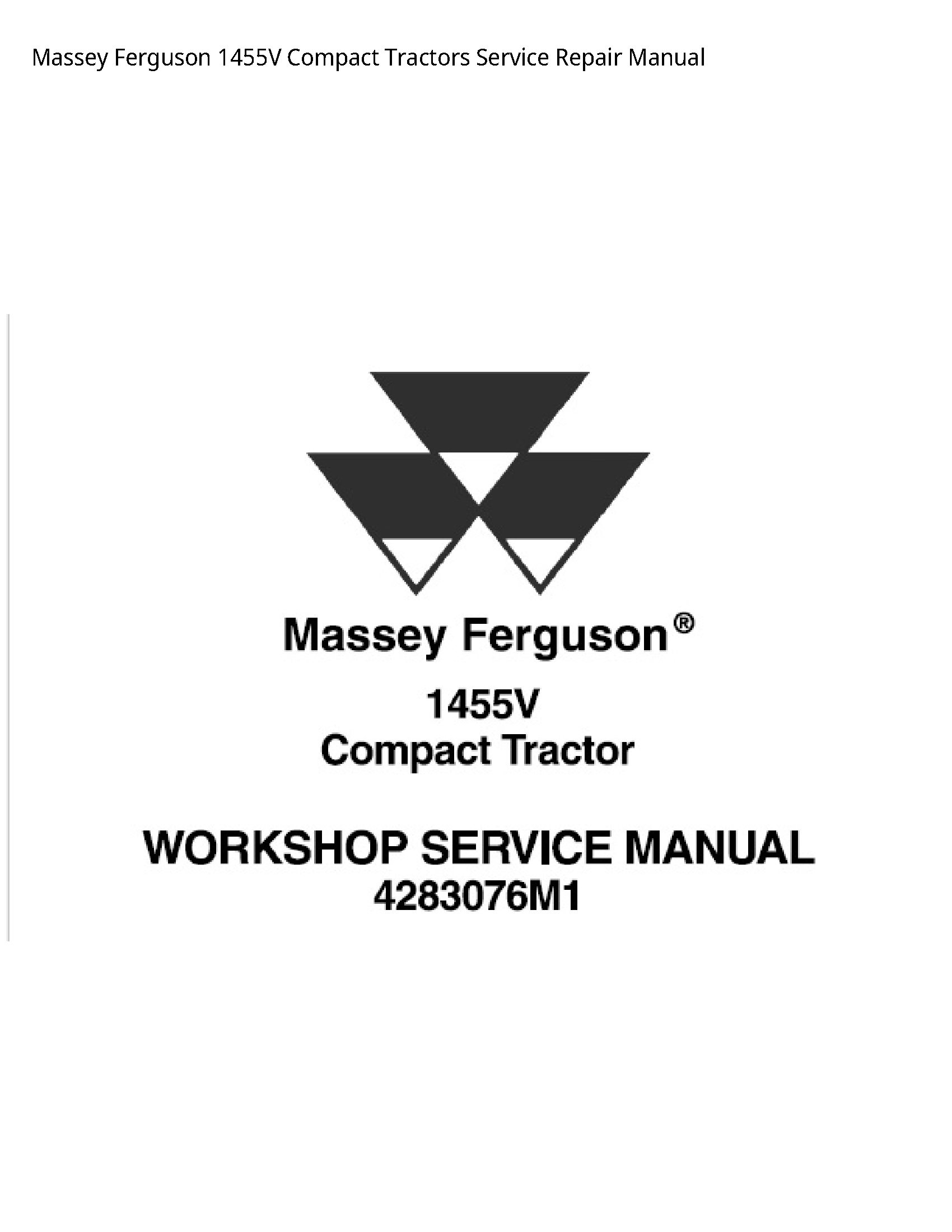 Massey Ferguson 1455V Compact Tractors manual