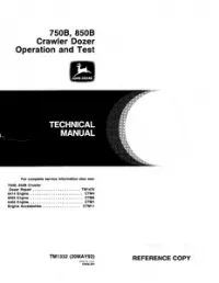 John Deere 750B 850B Crawler Dozer Operation And Test Service Manual - TM1332 preview