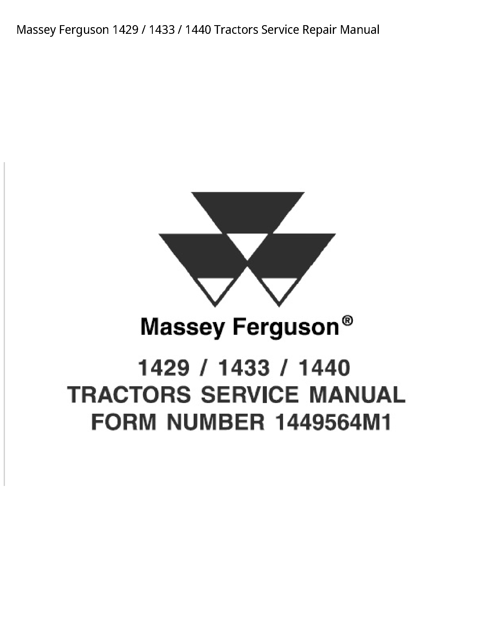 Massey Ferguson 1429 Tractors manual