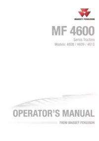 Massey Ferguson MF 4608  4609  4610 Utility Tractors (MF4600 Series) Operator Manual preview
