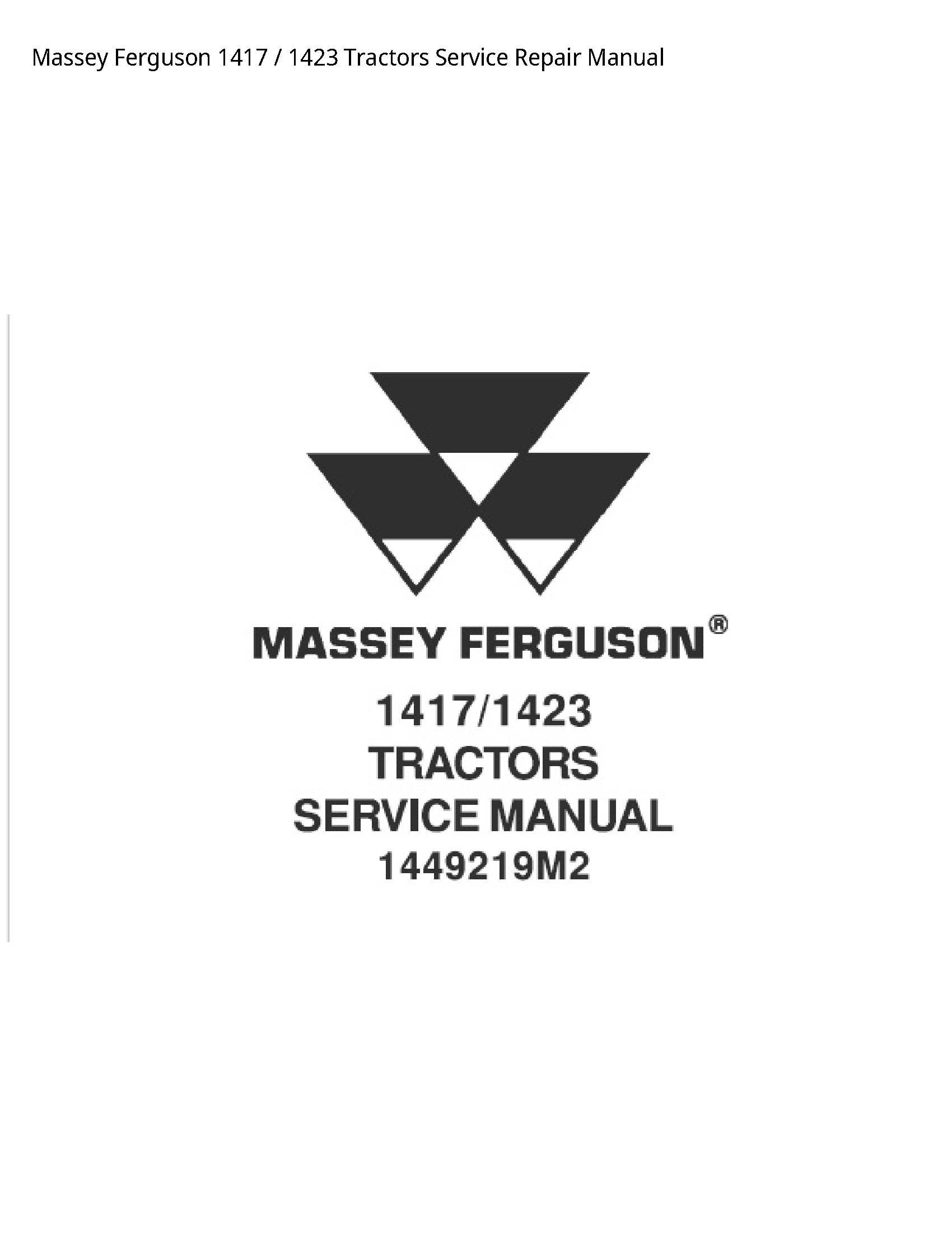 Massey Ferguson 1417 Tractors manual