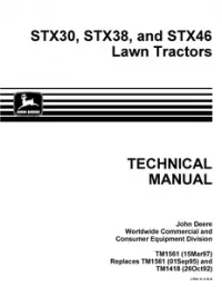 John Deere STX30 STX38 STX46 Lawn Tractors Technical Service Manual - TM1561 preview