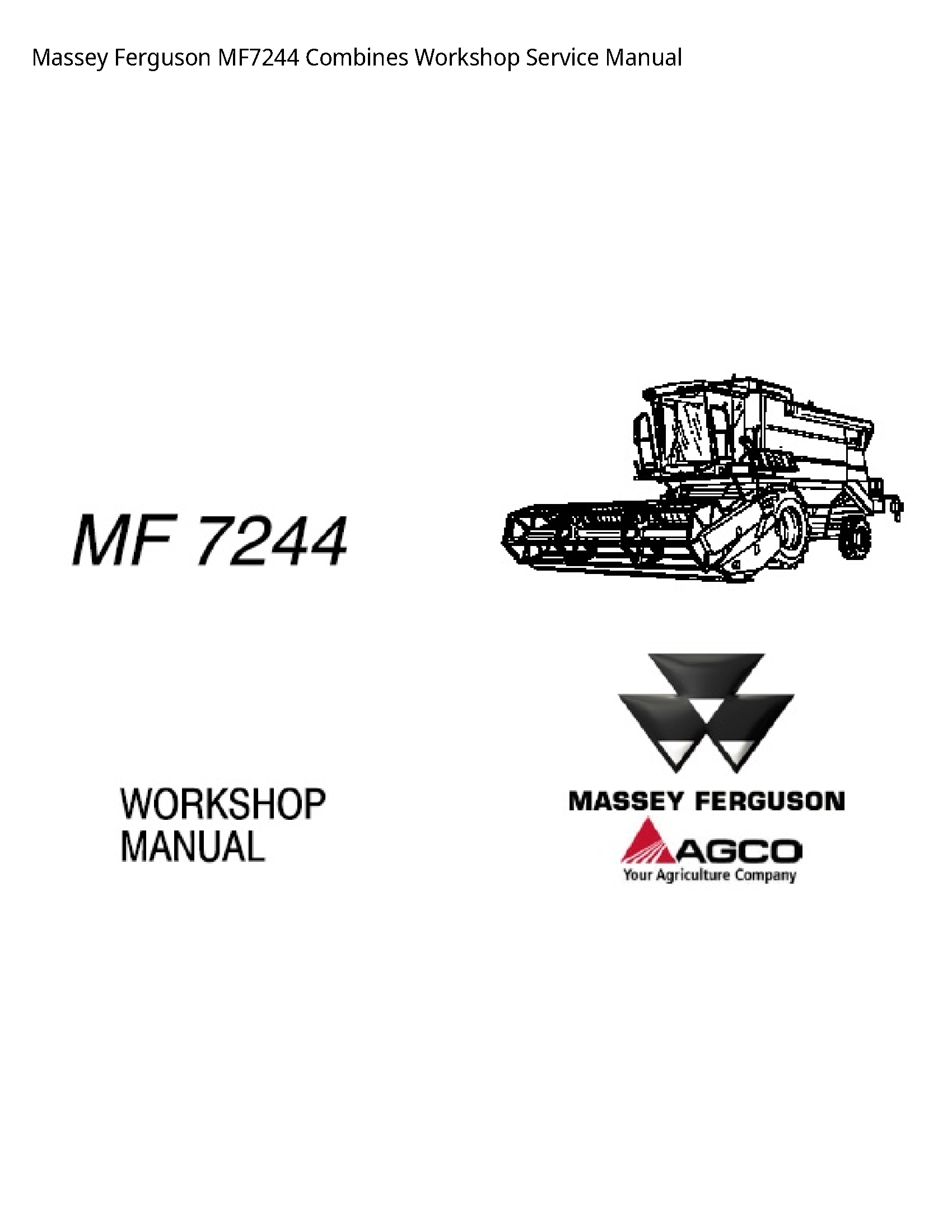 Massey Ferguson MF7244 Combines Service manual