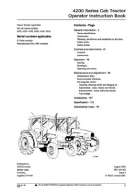 Massey Ferguson 4225  4235  4245  4255  4260  4270 Tractors Operation and Maintenance Manual (K27456 onwards) preview