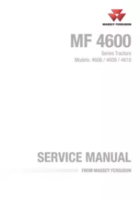 Massey Ferguson 4608   4609   4610 Tractor (MF 4600 Series) Workshop Service Manual preview