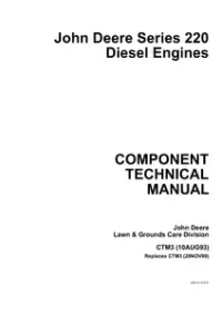 John Deere Series 220 Diesel Engines Component Manual - CTM3 preview