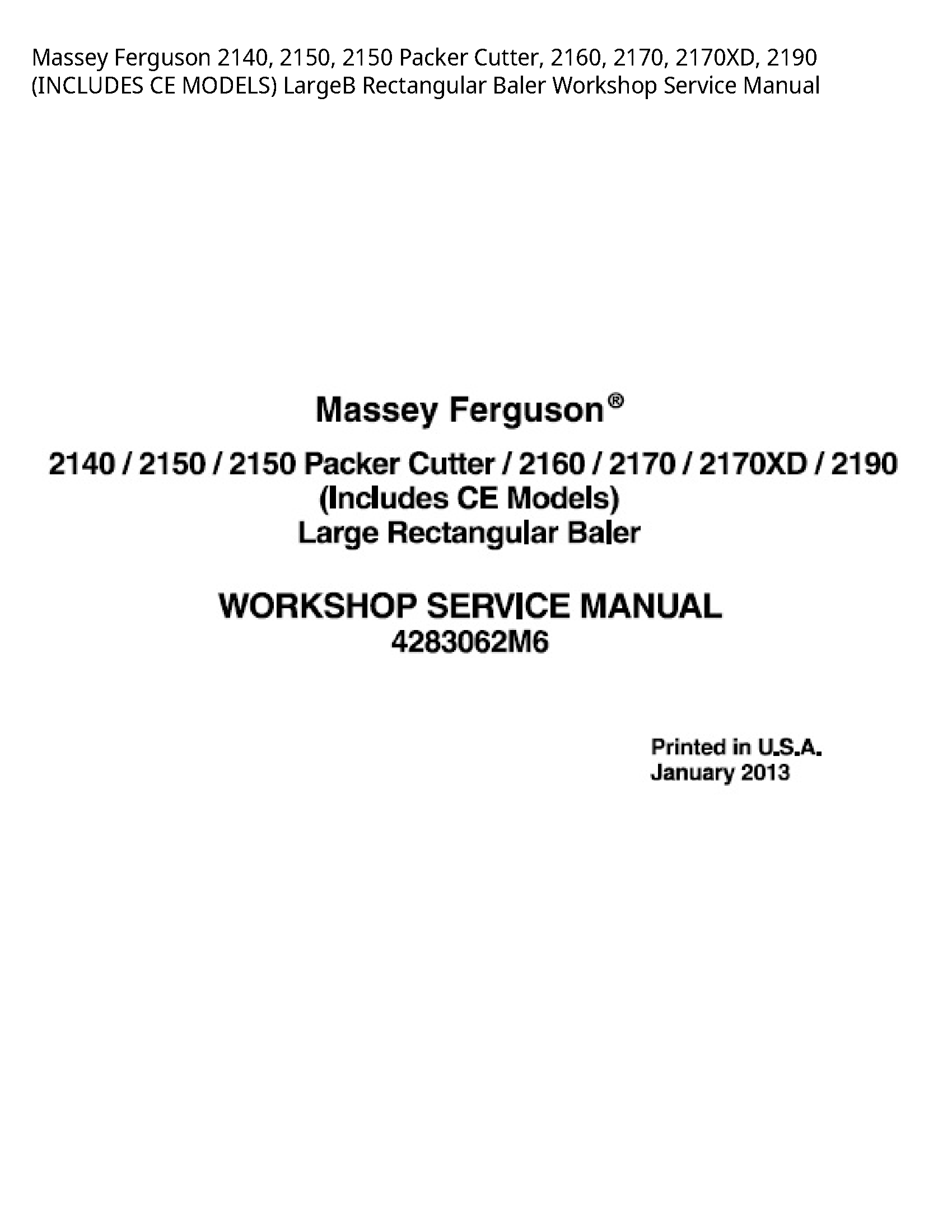 Massey Ferguson 2140 Packer Cutter manual