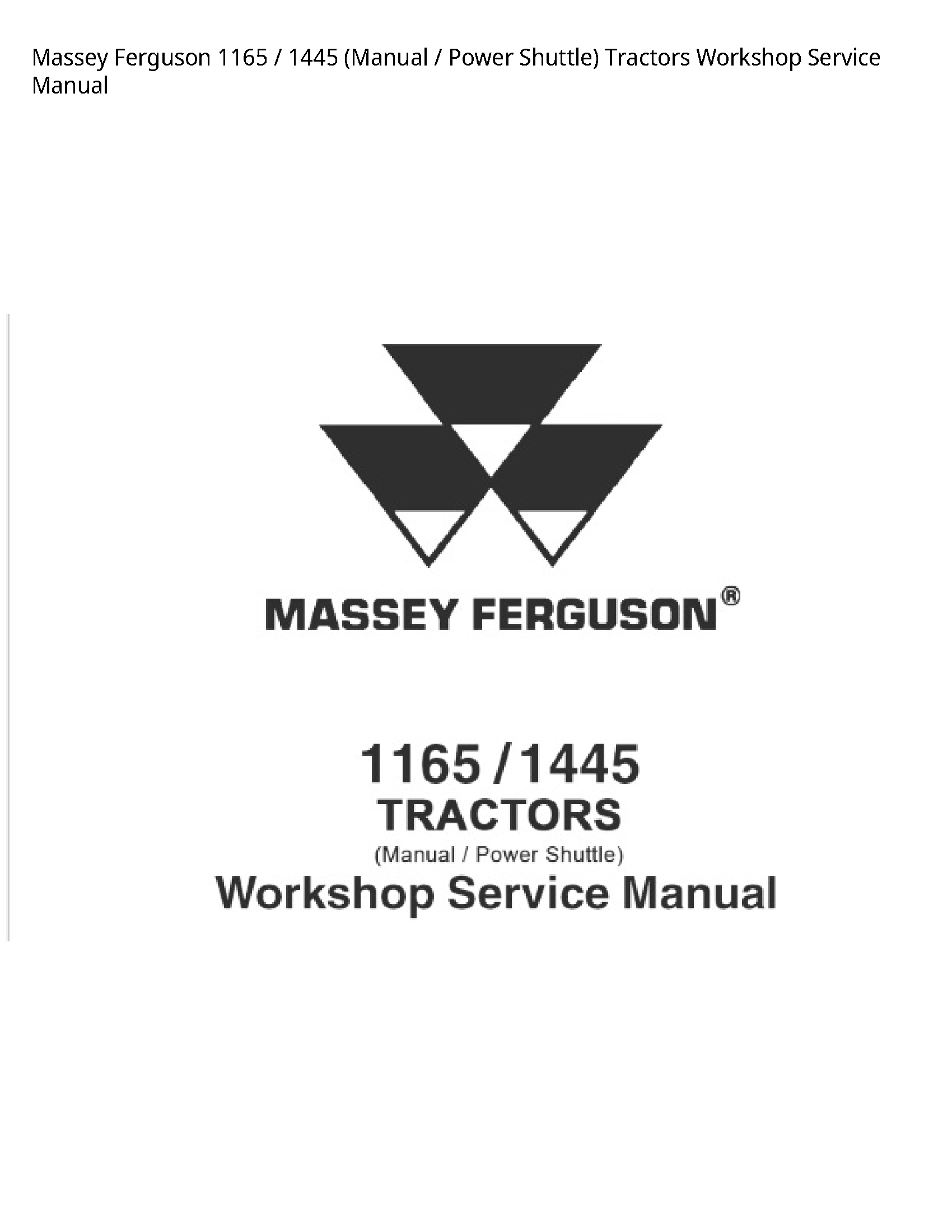 Massey Ferguson 1165  manual