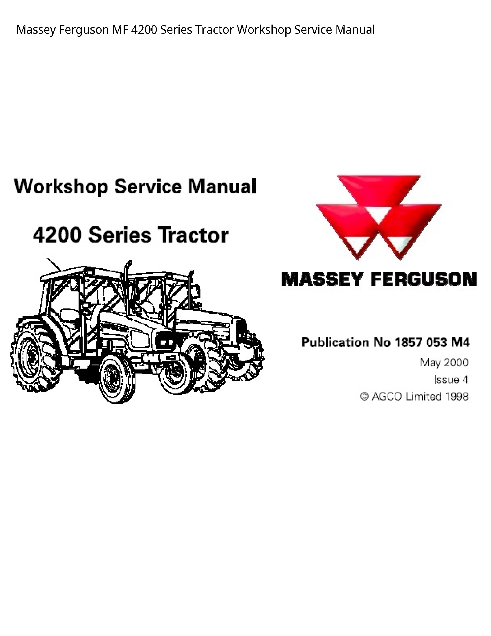 Massey Ferguson 4200 MF Series Tractor Service manual