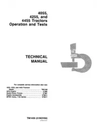 John Deere 4055 4255 4455 Tractors Operation And Tests Technical Manual - TM1458 preview
