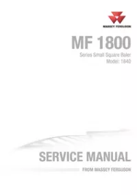 Massey Ferguson MF1840 Small Square Baler Workshop Service Manual preview