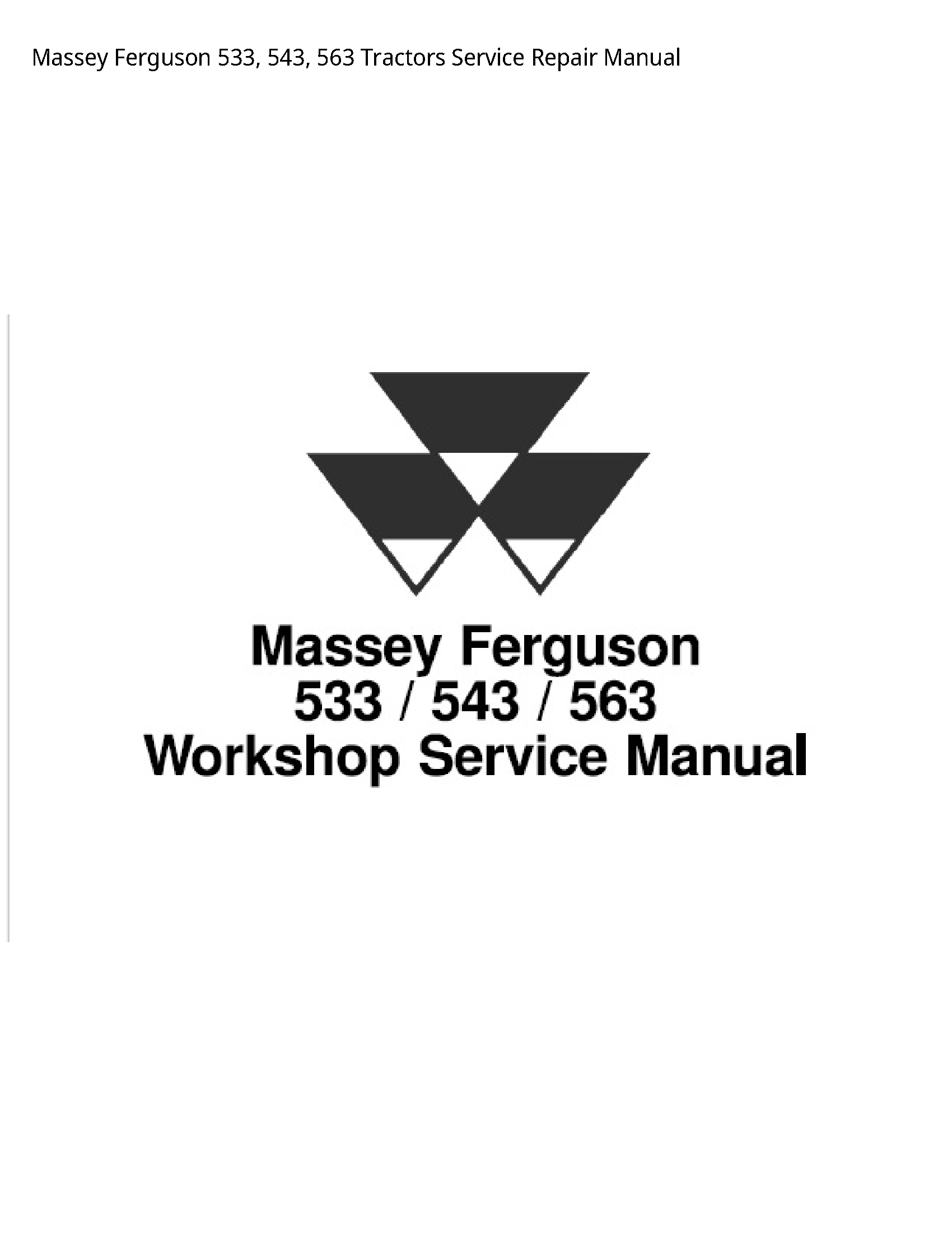 Massey Ferguson 533 Tractors manual