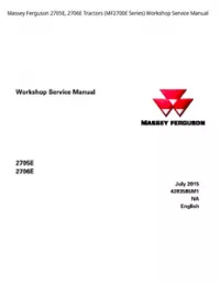 Massey Ferguson 2705E  2706E Tractors (MF2700E Series) Workshop Service Manual preview