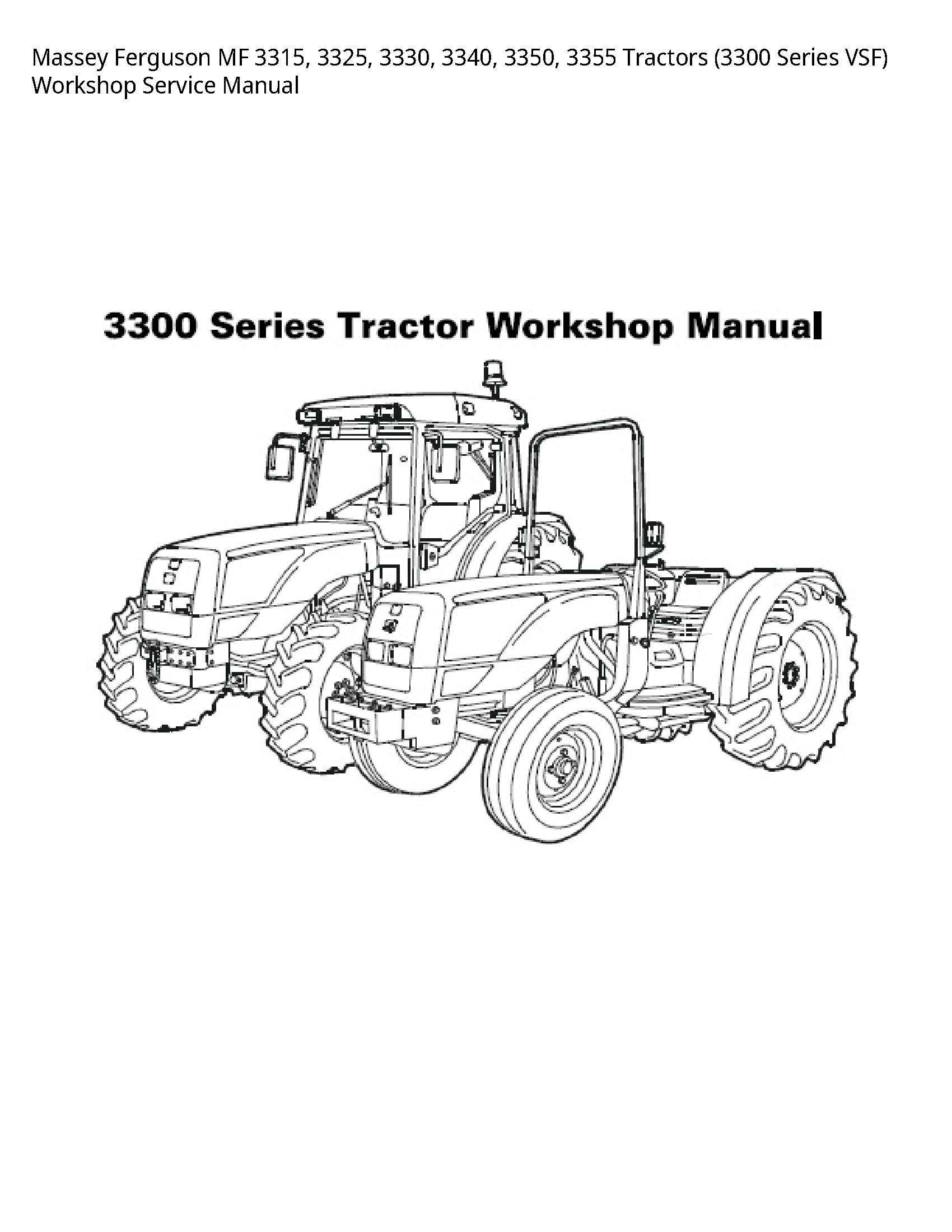 Massey Ferguson 3315 MF Tractors Series VSF) Service manual