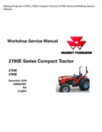 Massey Ferguson 2750E  2760E Compact Tractors (2700E Series) Workshop Service Manual preview