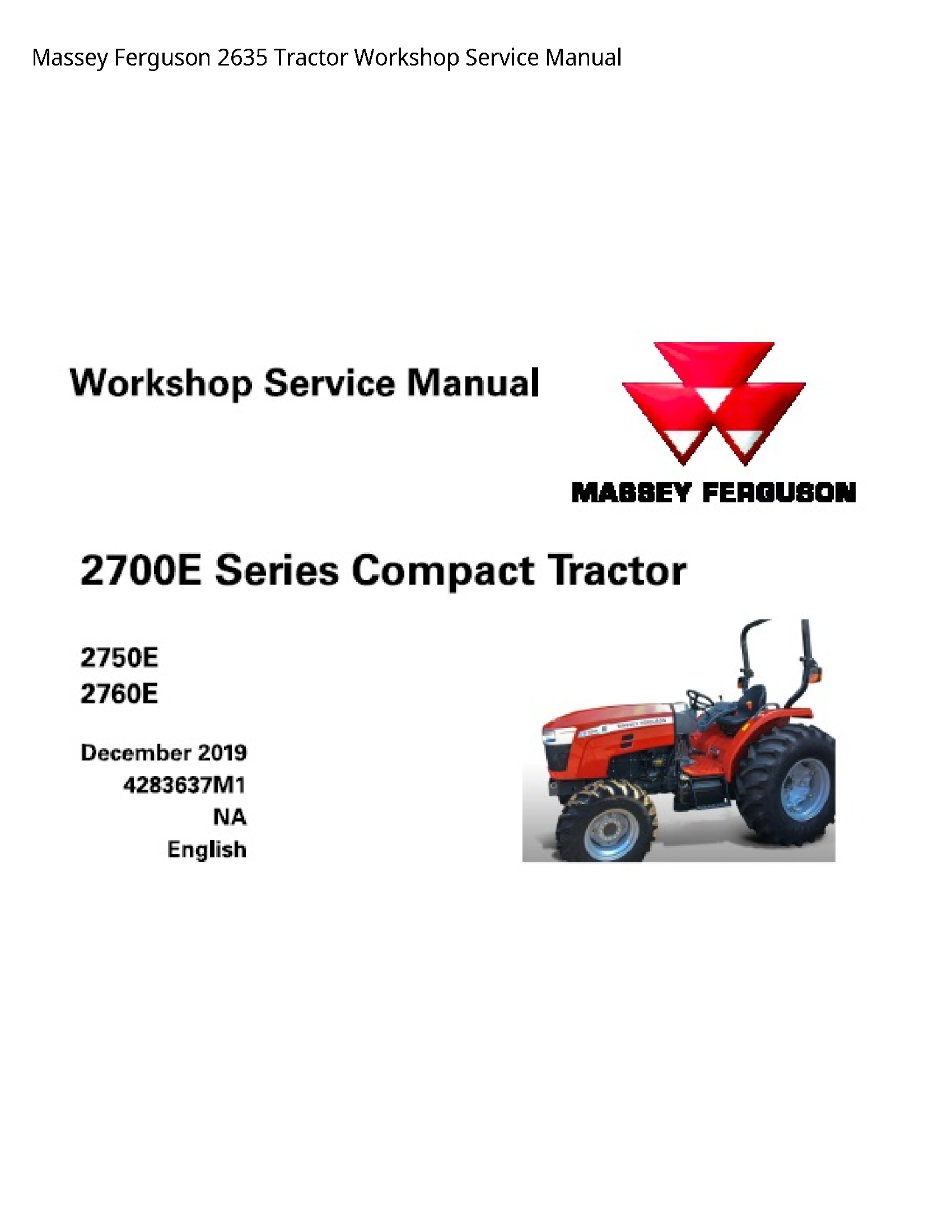 Massey Ferguson 2635 Tractor Service manual