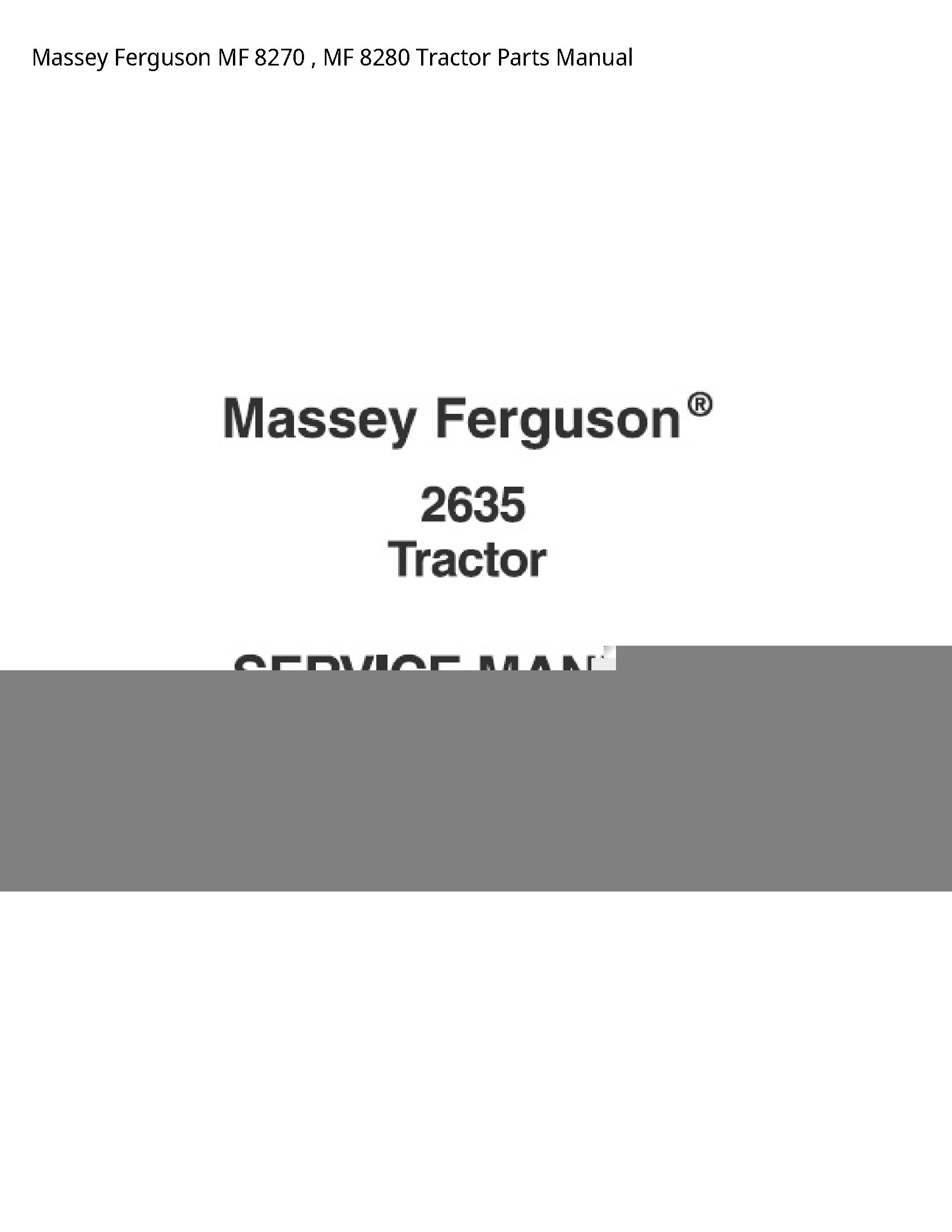 Massey Ferguson 8270 MF MF Tractor Parts manual