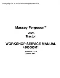 Massey Ferguson 2625 Tractor Workshop Service Manual preview