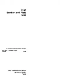 John Deere 1200 Bunker And Field Rake Repair Service Manual - TM1525 preview