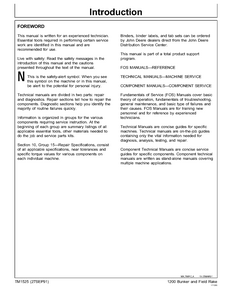 John Deere 1200 Bunker manual