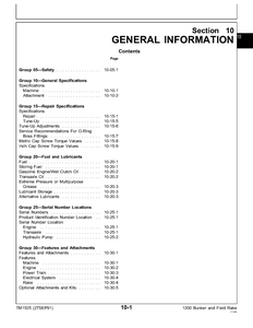 John Deere 1200 Field Rake manual pdf