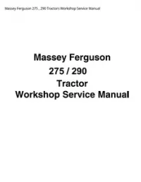 Massey Ferguson 275   290 Tractors Workshop Service Manual preview