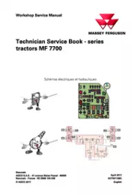 Massey Ferguson MF 7714  7715  7716  7718  7719  7720  7722  7724  7726 Tractor (MF 7700 Series) Technician Service Book preview