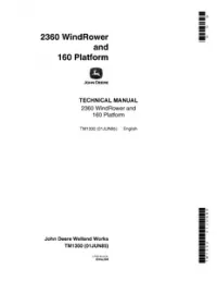 John Deere 2360 Windrower And 160 Platform Manual - TM1300 preview