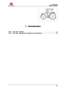 Massey Ferguson 7700 MF Tractor (MF Series) Service manual