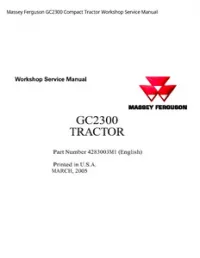 Massey Ferguson GC2300 Compact Tractor Workshop Service Manual preview