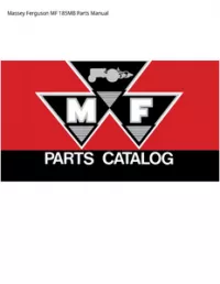 Massey Ferguson MF 185MB Parts Manual preview