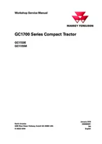 Massey Ferguson GC1700 Series (GC1723E   GC1725M) Compact Tractor Workshop Service Manual preview