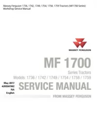 Massey Ferguson 1736  1742  1749  1754  1758  1759 Tractors (MF1700 Series) Workshop Service Manual preview