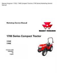 Massey Ferguson 1735E  1740E Compact Tractors (1700 Series) Workshop Service Manual preview