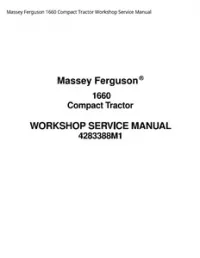 Massey Ferguson 1660 Compact Tractor Workshop Service Manual preview