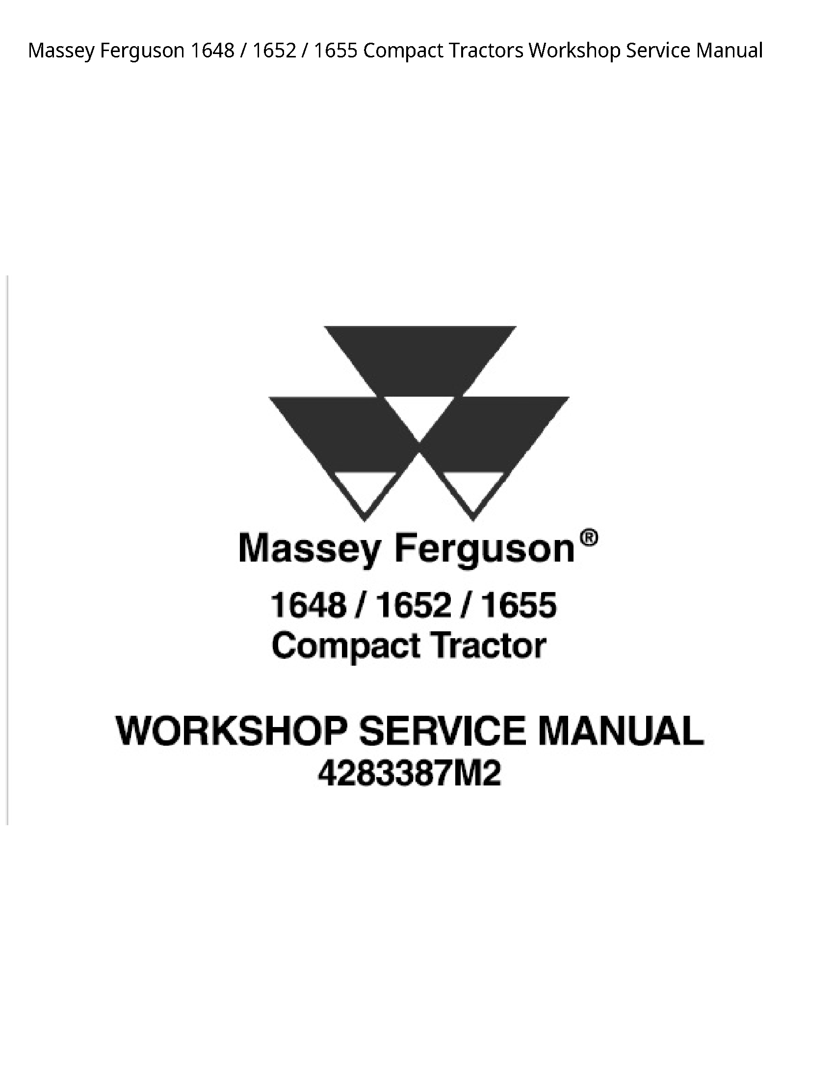 Massey Ferguson 1648 Compact Tractors Service manual