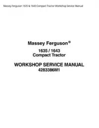 Massey Ferguson 1635 & 1643 Compact Tractor Workshop Service Manual preview