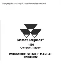 Massey Ferguson 1560 Compact Tractor Workshop Service Manual preview