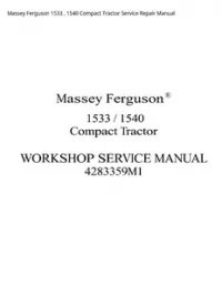 Massey Ferguson 1533   1540 Compact Tractor Service Repair Manual preview