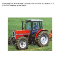 Massey Ferguson MF 6100 Series Tractor (6110 6120 6130 6140 6150 6160 6170 6180 6190) Workshop Service Manual preview