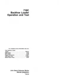 John Deere 710C Backhoe Loader Operation And Test Service Manual  -  TM1450 preview