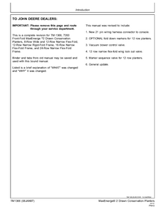 John Deere 7200 Planters service manual