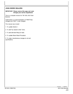 John Deere 643 Feller-Buncher manual pdf