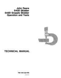 John Deere 540D Skidder 548D Grapple Operation And Tests Technical Manual TM-1439 preview