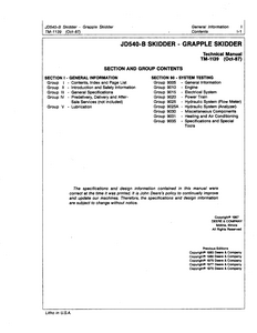 John Deere JD540-B service manual