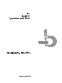 John Deere 84 Loader Operation And Test Technical Manual  -  TM1397 preview