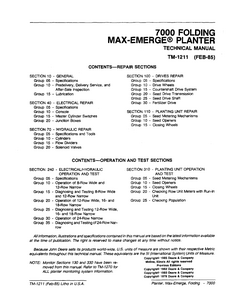 John Deere 7000 Planter service manual