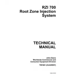 John Deere Rzi 700 Root Zone Injection System Service Manual  -  TM1681 preview