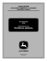 John Deere Core Pulverizer CP48 Service Manual  -  TM2098 preview